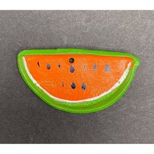 Mexican Clay Folk Art Miniature Watermelon Tray Beautiful Condition VINTAGE